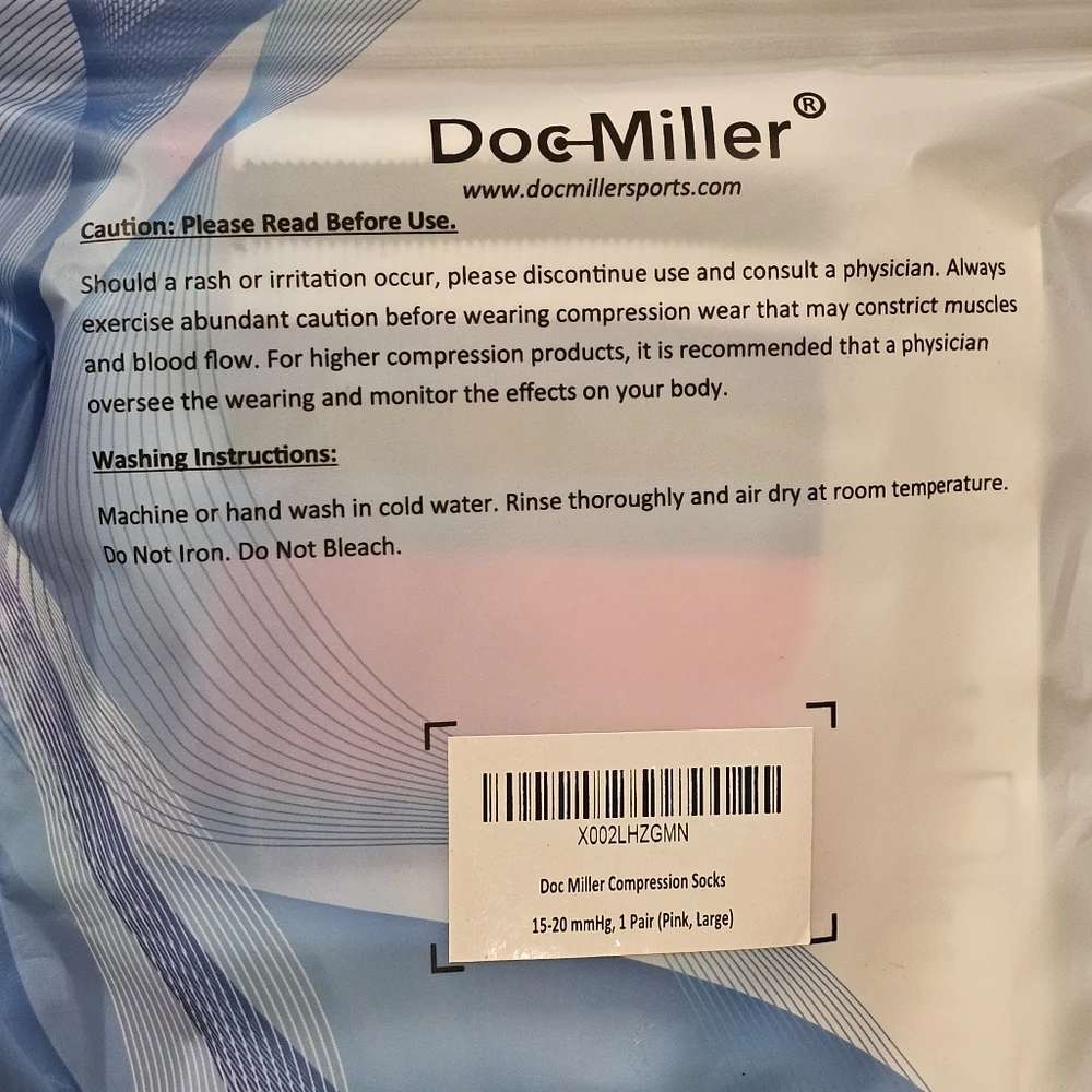 Doc Miller Compression Socks 1 Pair Pink Large